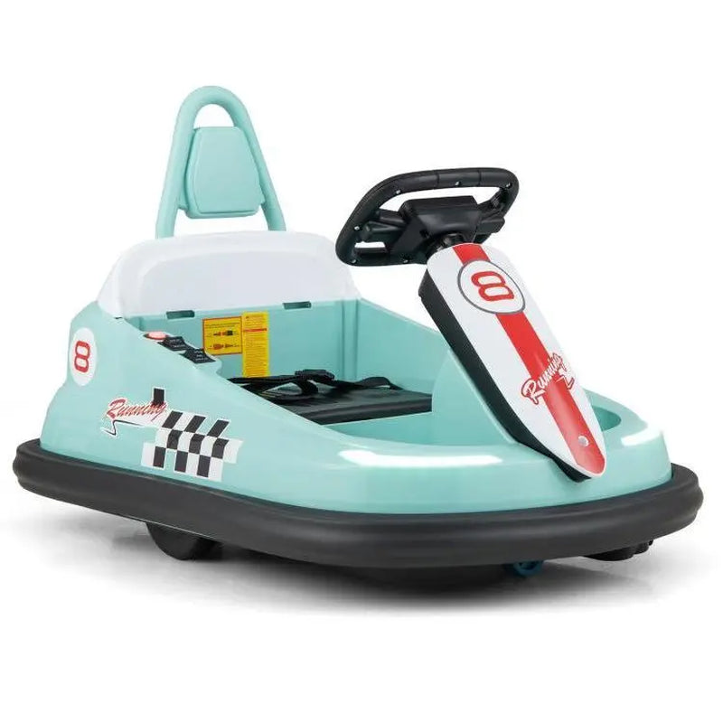 "360 Spin Bumper Car Ride-On: Remote Control, LED Lights, Music - Fun for Kids Indoors & Outdoors!"