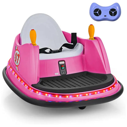 "360 Spin Bumper Car Ride-On: Remote Control, LED Lights, Music - Fun for Kids Indoors & Outdoors!"