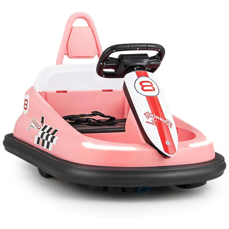 "360 Spin Bumper Car Ride-On: Remote Control, LED Lights, Music - Fun for Kids Indoors & Outdoors!"